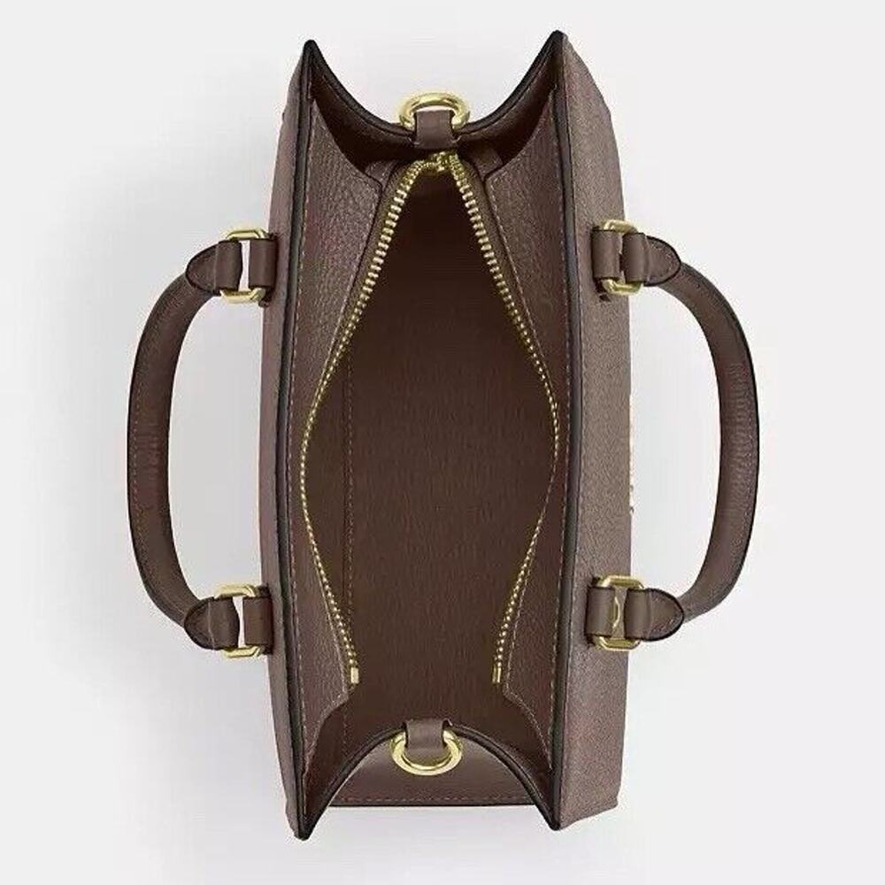 NWT Coach Maggie Small Tote Bag Blocked Signature Canvas CY668 Gold/Dark Stone - Picture 10 of 10
